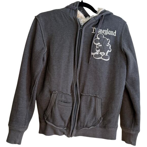 Disney Parks Disneyland Hoodie Sweater Jumper Jacket Women Small Gray 55th SOFT - Picture 1 of 11